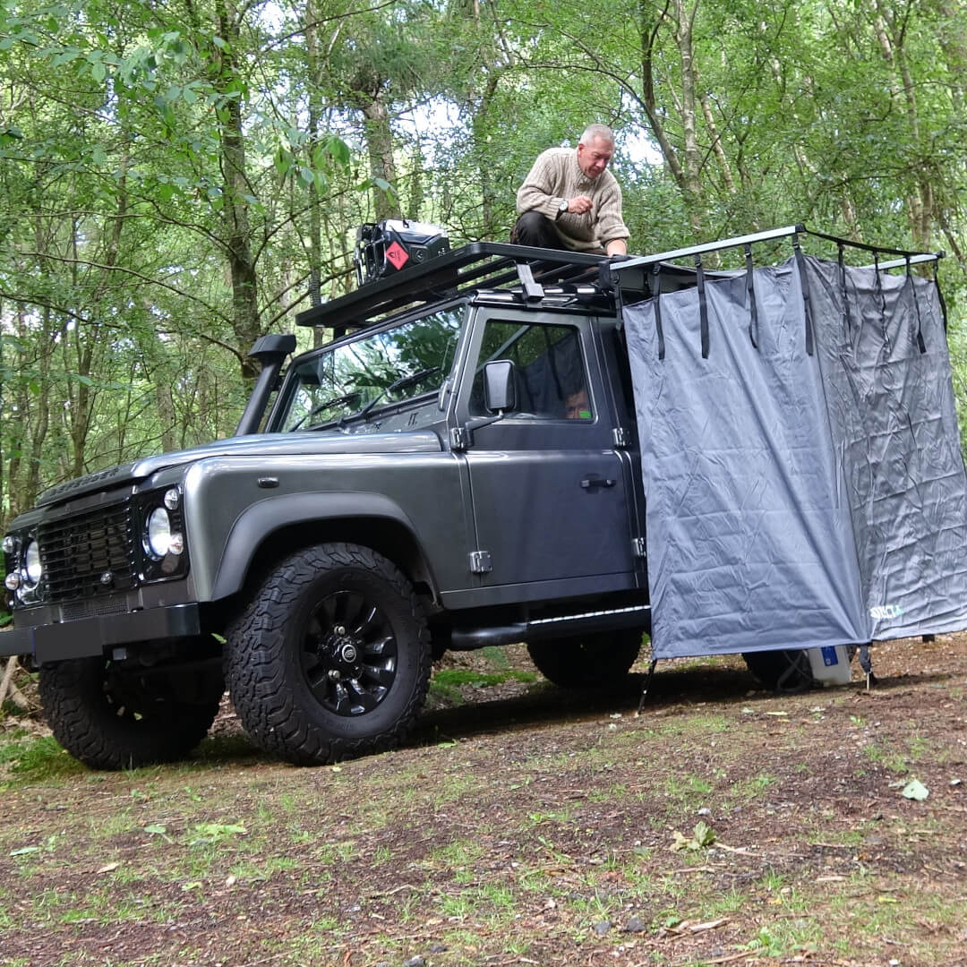 Overland Expedition Fold-Out Shower Privacy Curtain Side Box in Granite Grey -  - sold by Direct4x4