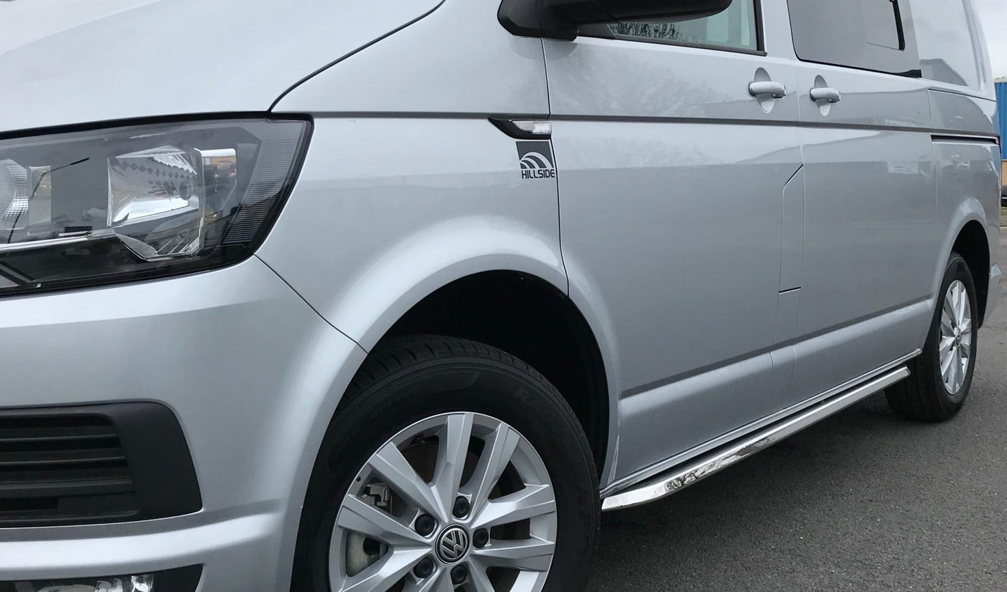 Stainless Steel Angular OE Style Side Bars for Volkswagen Transporter T5 SWB -  - sold by Direct4x4