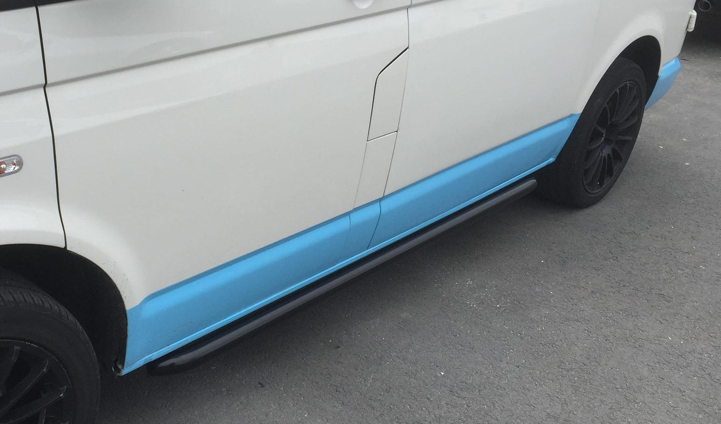 Black Powder Coated OE Style Steel Side Bars for Volkswagen Transporter T5 LWB -  - sold by Direct4x4