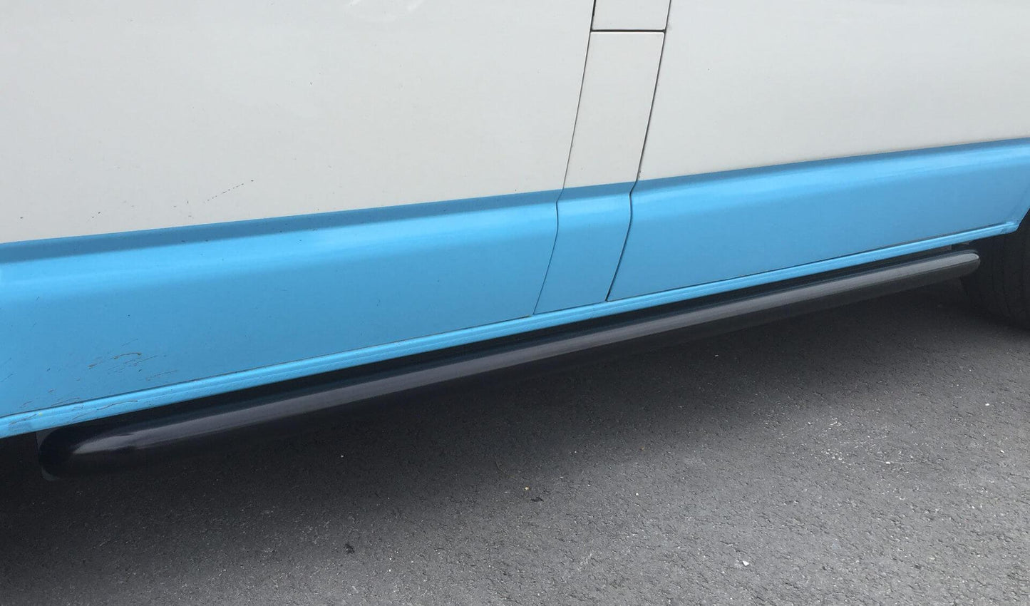 Black Powder Coated OE Style Steel Side Bars for Volkswagen Transporter T5 LWB -  - sold by Direct4x4
