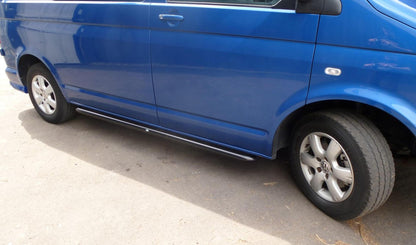 Black Powder Coated OE Style SUS201 S/Steel Side Bars for Volkswagen T6 LWB -  - sold by Direct4x4